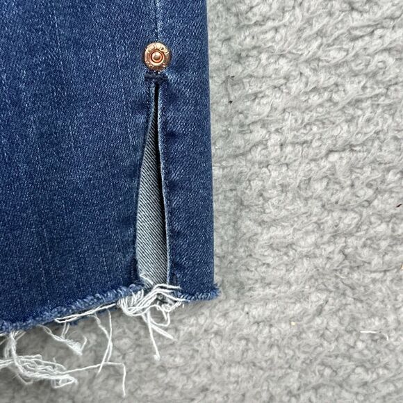 NYDJ Ami Skinny Jeans 20W Blue‎ Raw Hem Side Slit High Rise Stretch Plus - Picture 4 of 12